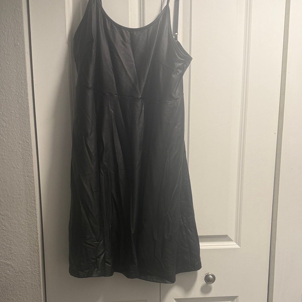 Black faux leather Dress